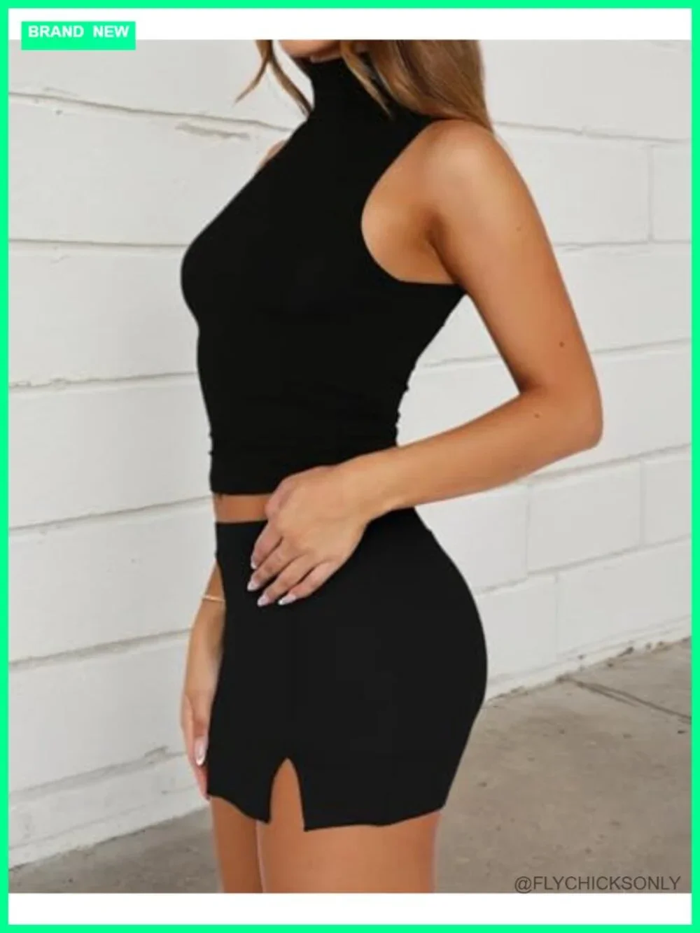 Women's Stretchy Bodycon Skort with Side Split & Built-in Shorts